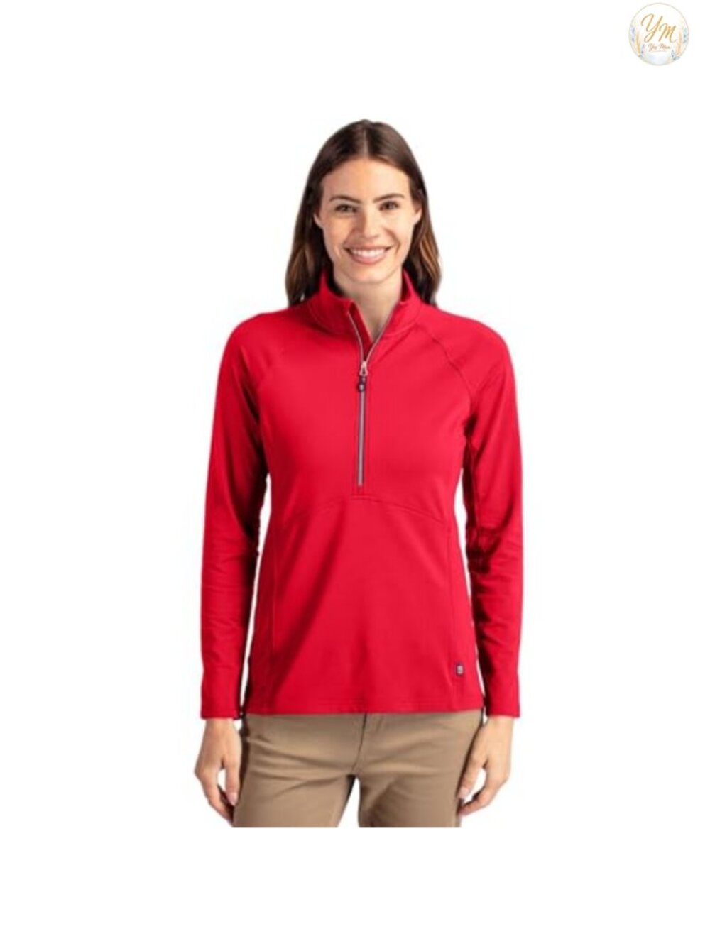 Half Zip Pullover Long Sleeve Knit Sweater Eco Stretch